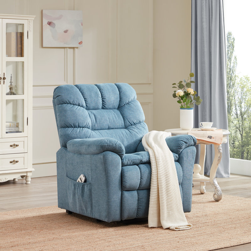 Latitude Run® Blue Power Lift Chair For Elderly With Adjustable